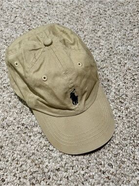Vintage Polo by Ralph Lauren Embroidered Logo Khaki Baseball Cap